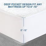 Waterproof Mattress Protector- Bamboo Jacquard Air Fabric, Hypoallergenic, Breathable, Fitted Up to 14" Deep