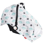 Baby CarSeat Canopy- Nursing Cover, Satellite Pattern