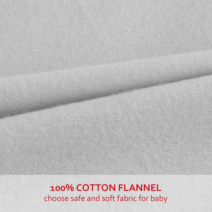 Bassinet Sheet- 100% Cotton Flannel, Soft, Breathable, 30" x 18", Grey