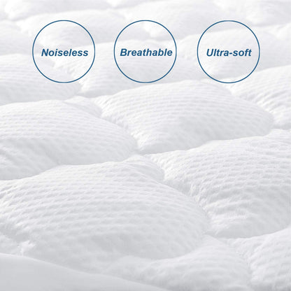 Air Mattress Pad Cover/ Protector- Thick Quilted, Soft, 15''-23'' Deep Pocket, Microfiber