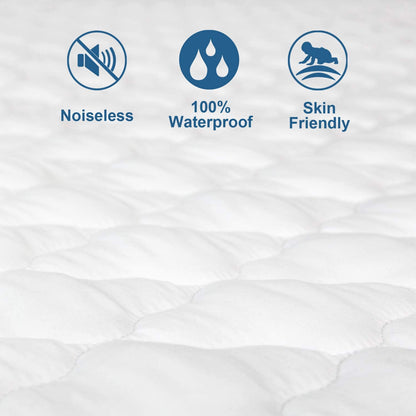 Waterproof Mattress Protector -Microfiber Quilted, Fitted up to 14 inches Depth