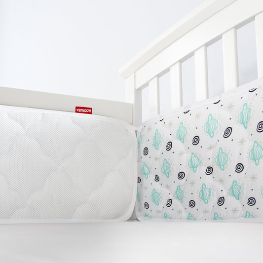 Baby Crib Bumper Pads- Breathable, Satellite Print, 4 Piece Set
