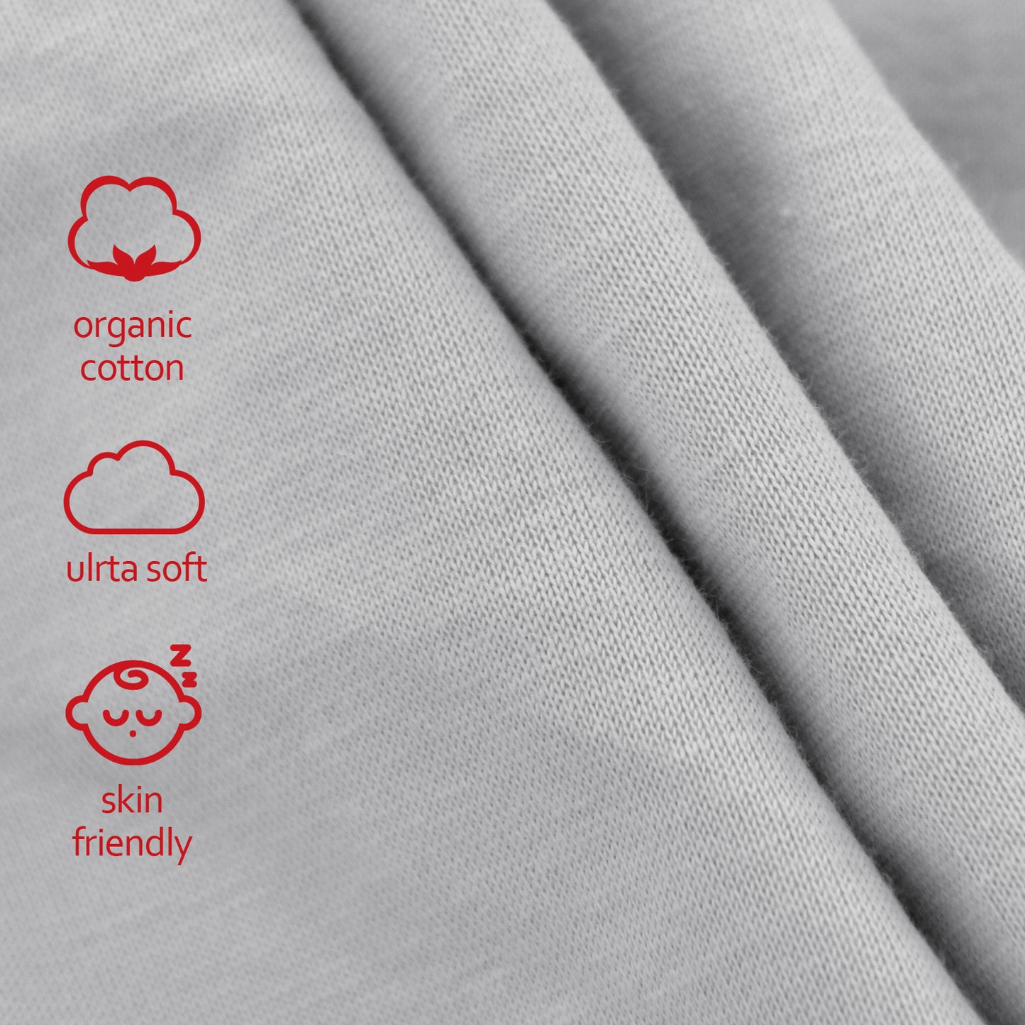 Changing Pad Cover- 2 Pack Grey, Ultra Soft Jersey Knit Cotton