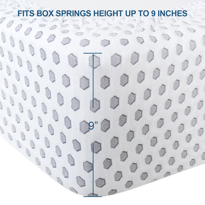 Box Spring Cover-Thick, Durable, 4 Sides, Easy on/Easy Off, Wrinkle Resistant