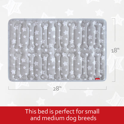Dog Crate Mat- Soft ,Star Prints, Anti-Slip Bottom, Machine Washable,Grey Star