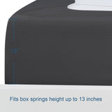 Box Spring Cover- Elastic Fabric Wrap, Sleek Alternative, Black