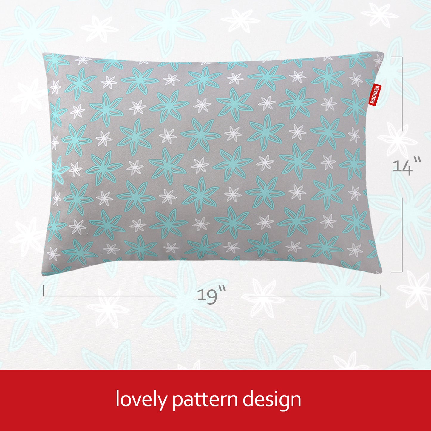 Toddler Pillow- Flowers Print, Hypoallergenic, Soft