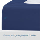 Box Spring Cover- Elastic Fabric Wrap, Sleek Alternative, Navy