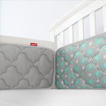 Baby Crib Bumper Pads- Breathable, Flower Print, 4 Piece Set