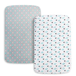 Pack and Play Sheets,  Compatible with Graco Pack n Play/Mini Crib,2 Packs Microfiber, Planet & Flower
