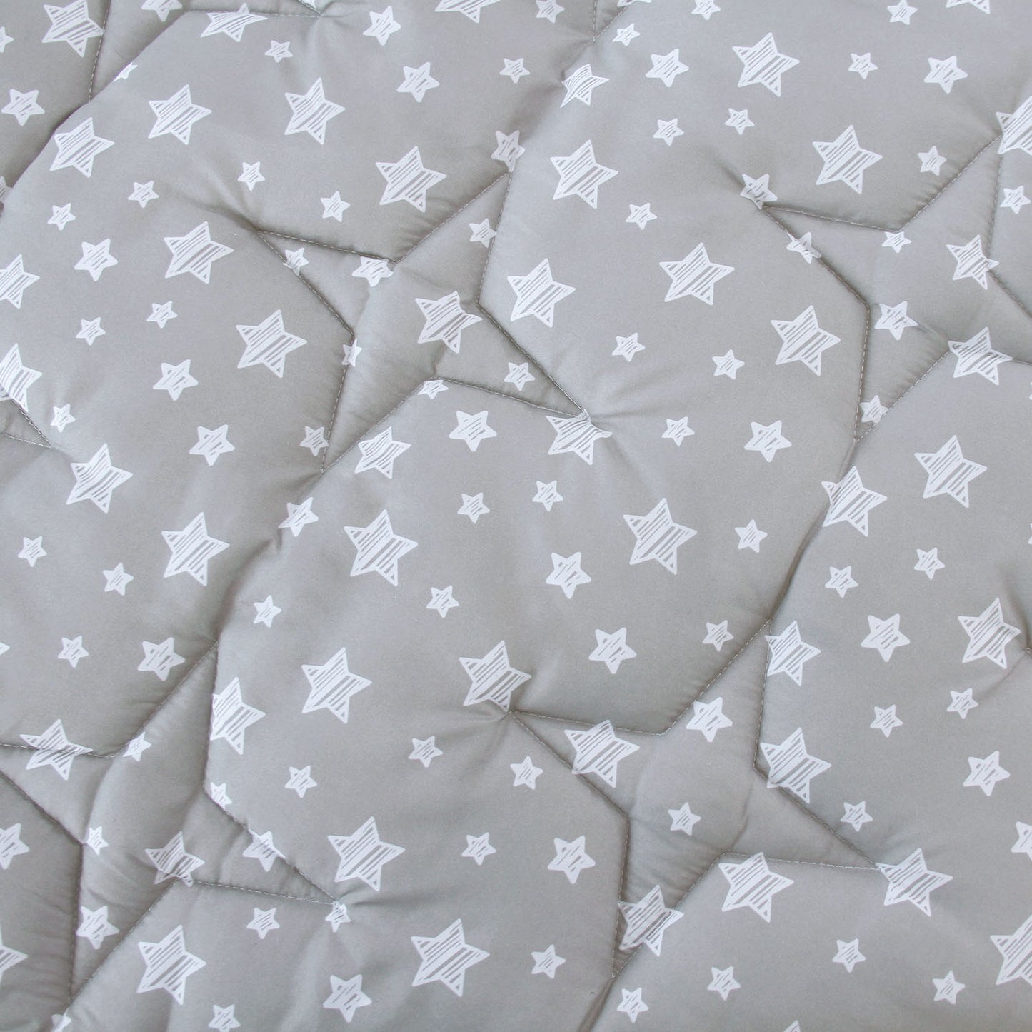 Baby Play Mat | Playpen Mat - 78.5" x 55", Large Padded Tummy Time Activity Mat for Infant & Toddler, Grey Star