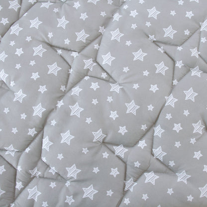 Baby Play Mat | Playpen Mat - 78.5" x 55", Large Padded Tummy Time Activity Mat for Infant & Toddler, Grey Star