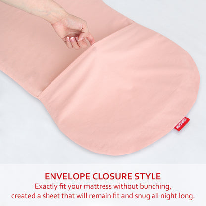 Bassinet Sheet- 100% Cotton Flannel, Soft, Breathable, 30" x 18", Pink