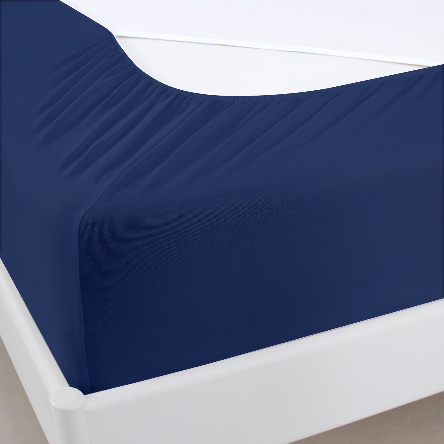 Box Spring Cover- Elastic Fabric Wrap, Sleek Alternative, Navy