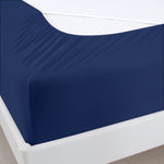 Box Spring Cover- Elastic Fabric Wrap, Sleek Alternative, Navy