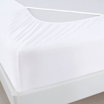 Box Spring Cover- Elastic Fabric Wrap, Sleek Alternative, White