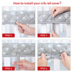 3 Piece Crib Rail Cover- Set from Chewing, Star Pattern