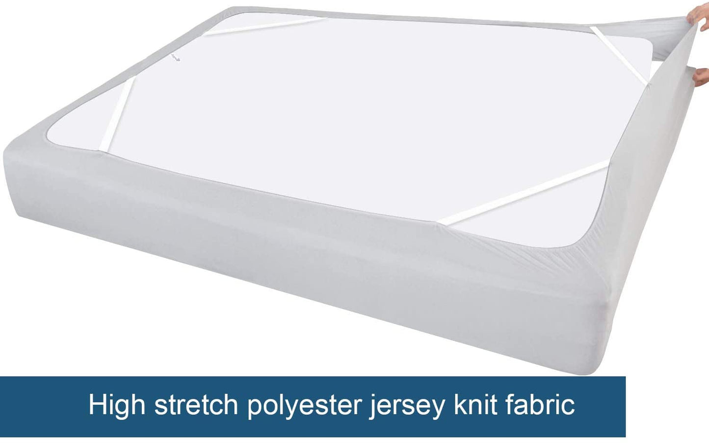 Box Spring Cover- Elastic Fabric Wrap, Sleek Alternative, Light Grey
