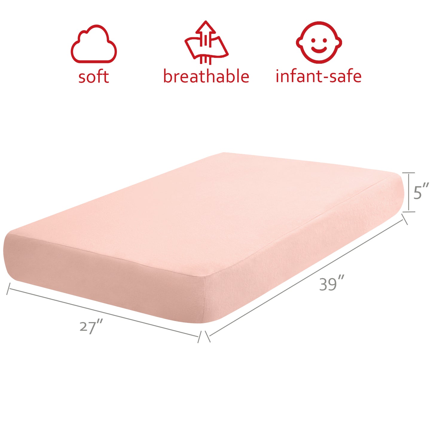 Pack N Play Sheet-100% Cotton Flannel, Heavenly Soft, Pink