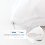 Waterproof Pillow Protector- 4 Pack White, Zippered, Durable