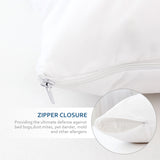 Waterproof Pillow Protector- 4 Pack White, Zippered, Durable