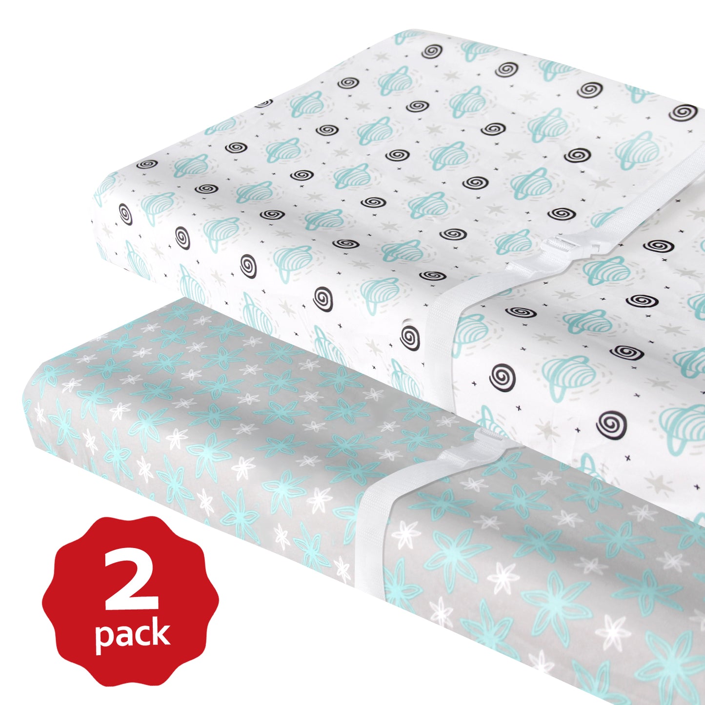 Changing Pad Cover- 2 Pack, Lovely Print, Microfiber