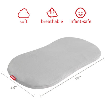 Bassinet Sheet- 100% Cotton Flannel, Soft, Breathable, 30" x 18", Grey