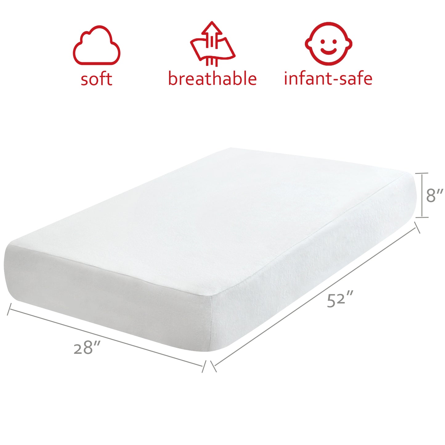Crib Sheet-100% Cotton Flannel, Heavenly Soft, White