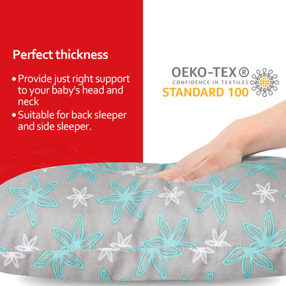 Toddler Pillow- Flowers Print, Hypoallergenic, Soft