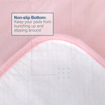 Bed Pads for Incontinence- 2 Pack Pink,  Absorbent, Reusable, Slip Resistant