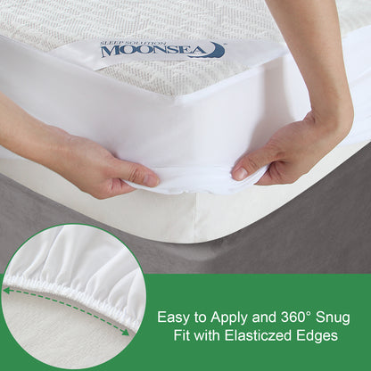 Mattress Cover/Protector- Bamboo Jacquard Air Fabric, Waterproof, Fitted Up to 14" Deep,Grey