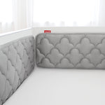 Baby Crib Bumper Pads- Washable, Grey Star Print, Thick, 4 Piece Set