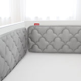 Baby Crib Bumper Pads- Washable, Grey Star Print, Thick, 4 Piece Set