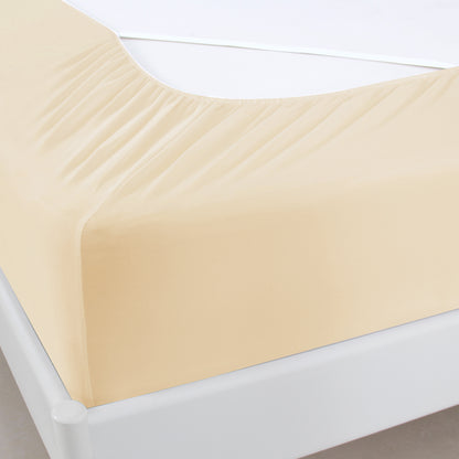 Box Spring Cover- Elastic Fabric Wrap, Sleek Alternative, Ivory