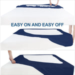 Box Spring Cover- Elastic Fabric Wrap, Sleek Alternative, Navy