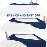 Box Spring Cover- Elastic Fabric Wrap, Sleek Alternative, Navy