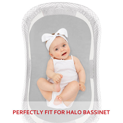 Bassinet Sheet- 100% Cotton Flannel, Soft, Breathable, 30" x 18", Grey