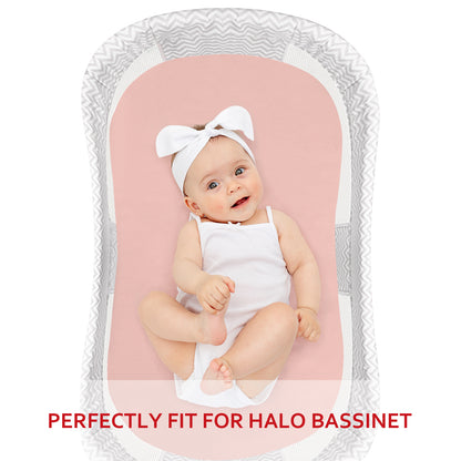 Bassinet Sheet- 100% Cotton Flannel, Soft, Breathable, 30" x 18", Pink