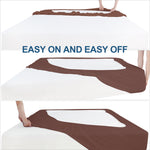 Box Spring Cover- Elastic Fabric Wrap, Sleek Alternative, Brown