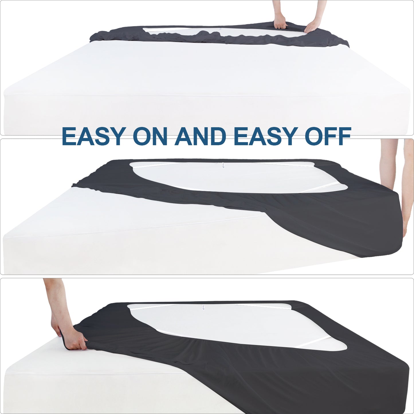Box Spring Cover- Elastic Fabric Wrap, Sleek Alternative, Black