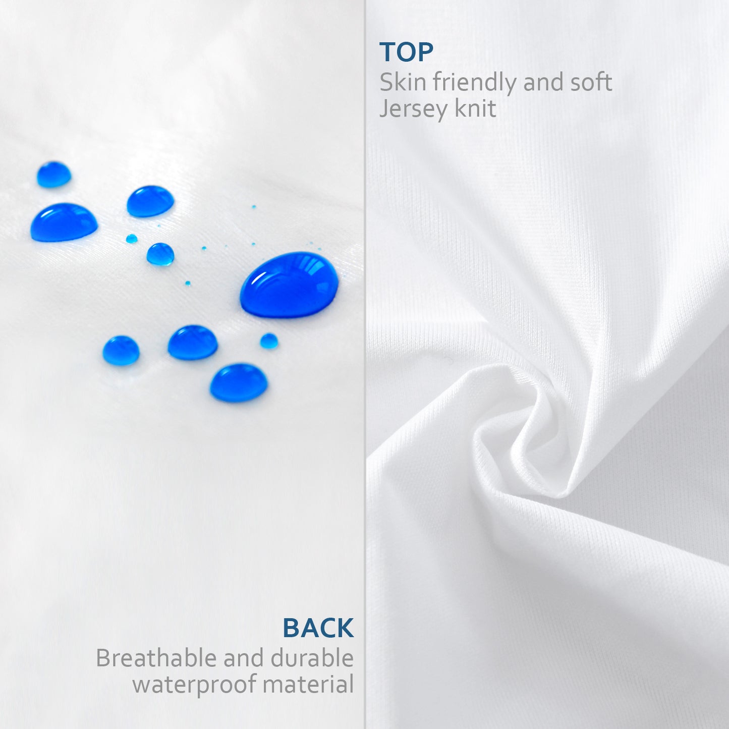 Waterproof Pillow Protector- 4 Pack White, Zippered, Durable