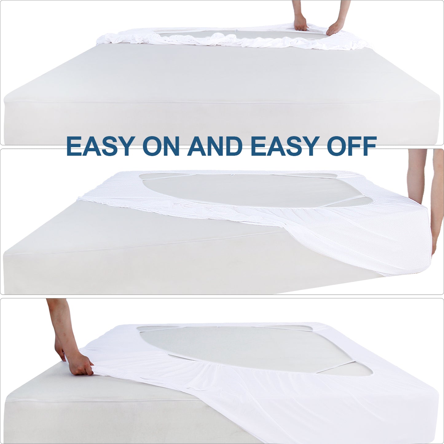 Box Spring Cover- Elastic Fabric Wrap, Sleek Alternative, White