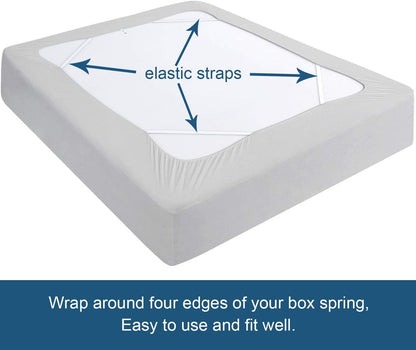 Box Spring Cover- Elastic Fabric Wrap, Sleek Alternative, Light Grey