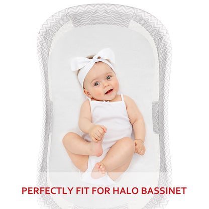 Bassinet Sheet- 100% Cotton Flannel, Soft, Breathable, 30" x 18", White