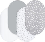 Bassinet Sheet, 32''x17'', 4 Pack, Microfiber
