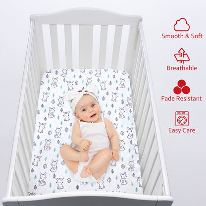 Pack and Play Sheets Fit for Graco Pack and Play, 38"X26"X5", Microfiber, Bunny