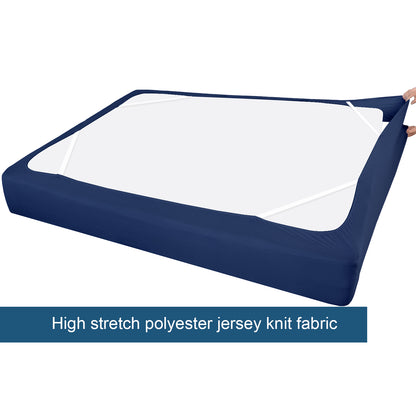 PiccoCasa Boxspring Cover rekbare stof wrap rond 4 zijden bedrok kreukvrij voor thuis, elastische matrashoes past matras tot 14 inch Cadet Grey King PiccoCasa Boxspring Cover rekbare stof wrap rond 4 zijden bedrok kreukvrij voor thuis, elastische matrashoes past matras tot 14 inch Cadet Grey King
