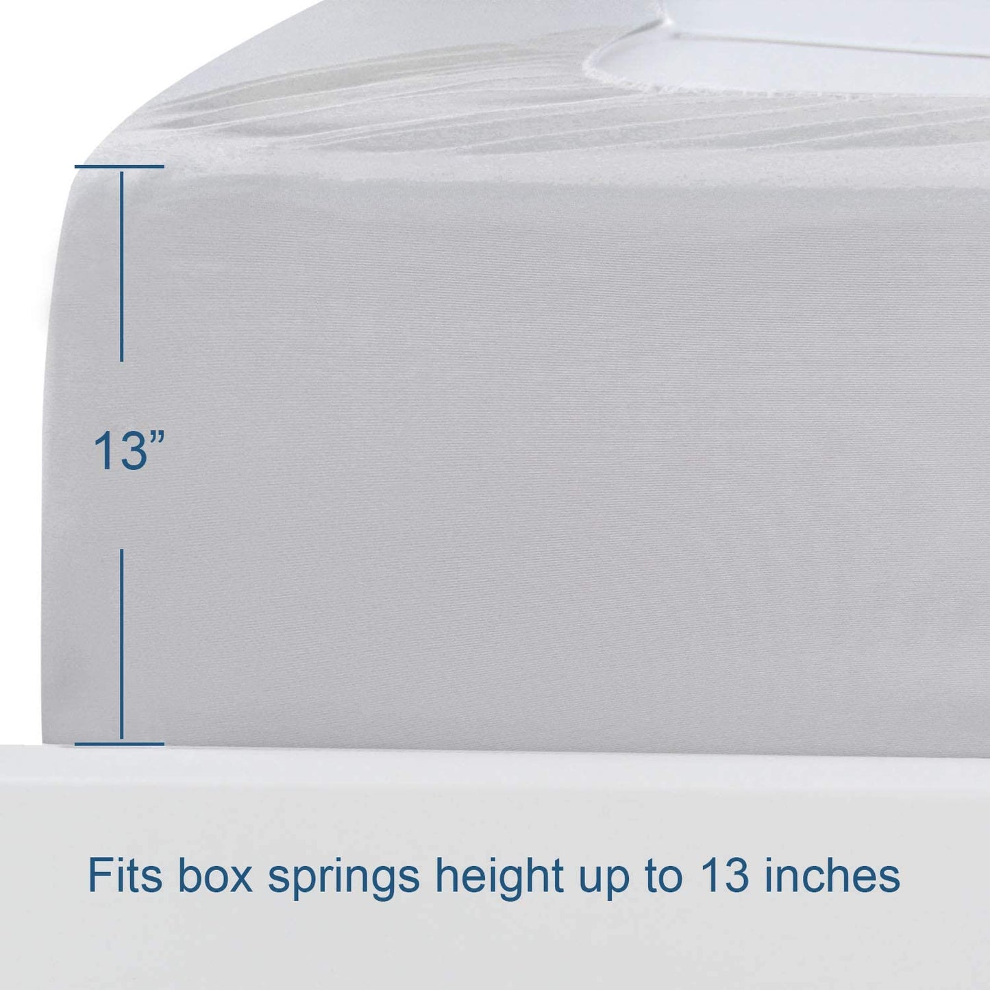 Box Spring Cover- Elastic Fabric Wrap, Sleek Alternative, Light Grey