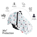Baby CarSeat Canopy- Nursing Cover, Satellite Pattern