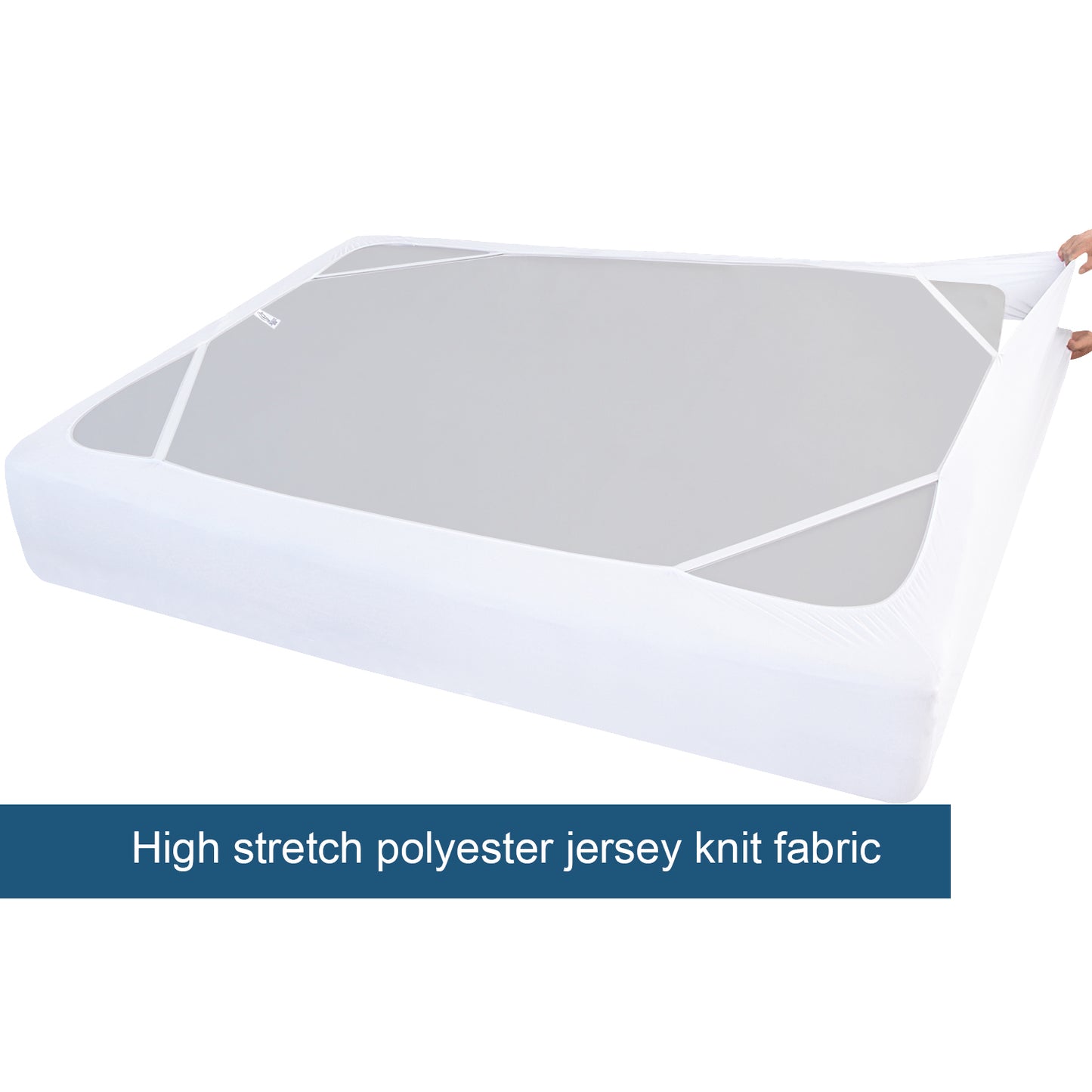 Box Spring Cover- Elastic Fabric Wrap, Sleek Alternative, White